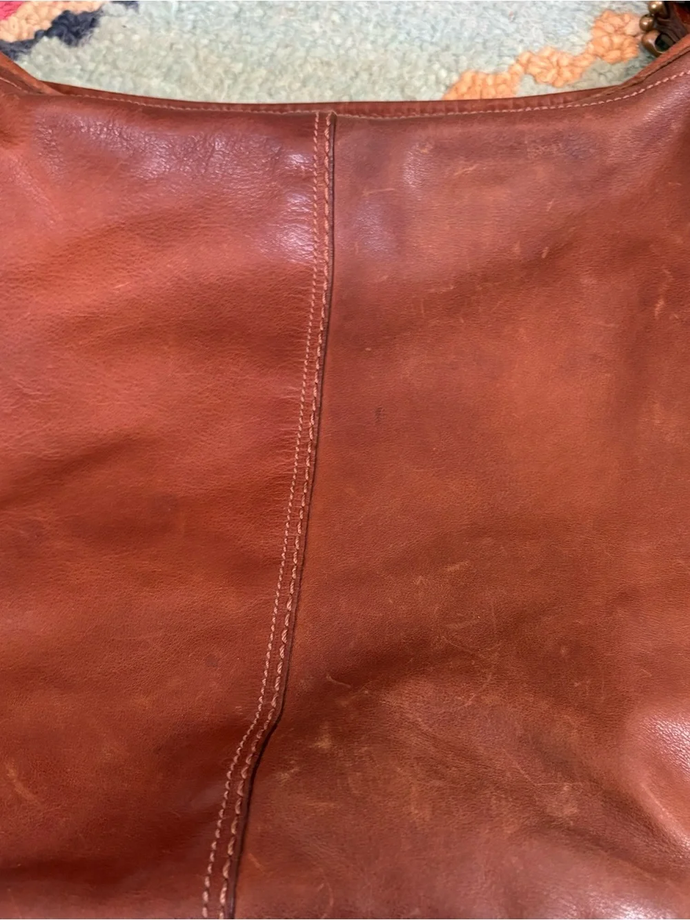 Vintage Coach 2007 XL Bleecker duffle leather tattersall whipstitch bag